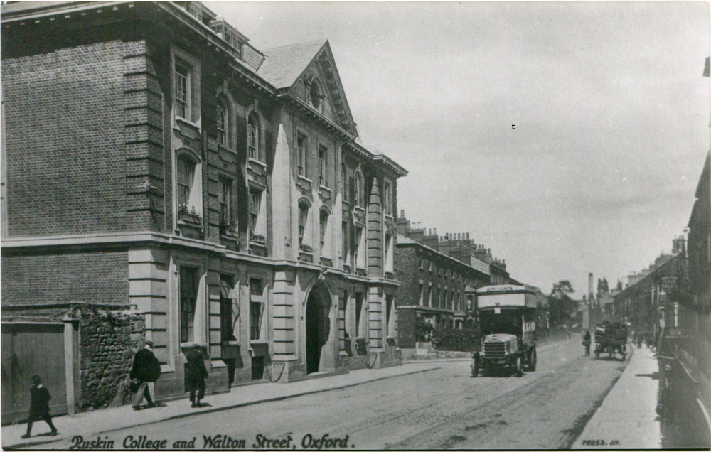Ruskin College and Walton Street around 1910. Now Exeter College Cohen quad.