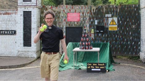 Father Jonathan invites residents to down a few cans
