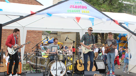 All the way from Northampton, the Joe Myles Band on the Bookbinders stage