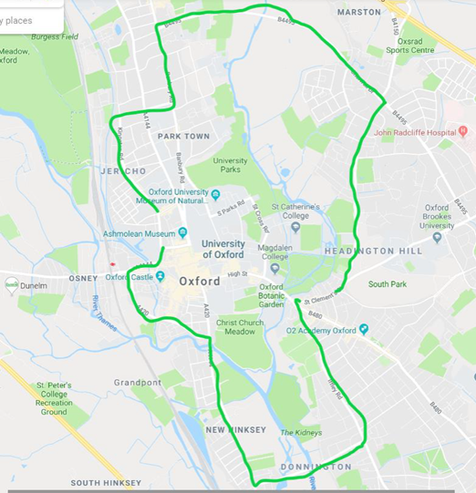 The likely official diversion route from 00:01hrs Sunday 8th September until approx 06:30 hrs Wednesday 11th September